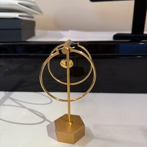 Elegant 14k Plated 2” Pierced Gold Hoop Earrings